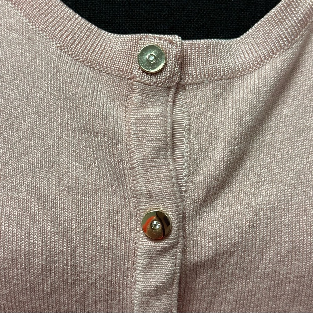 White House Black Market Pink Lightweight Button Cardigan Sweater XL Spring - Picture 2 of 8